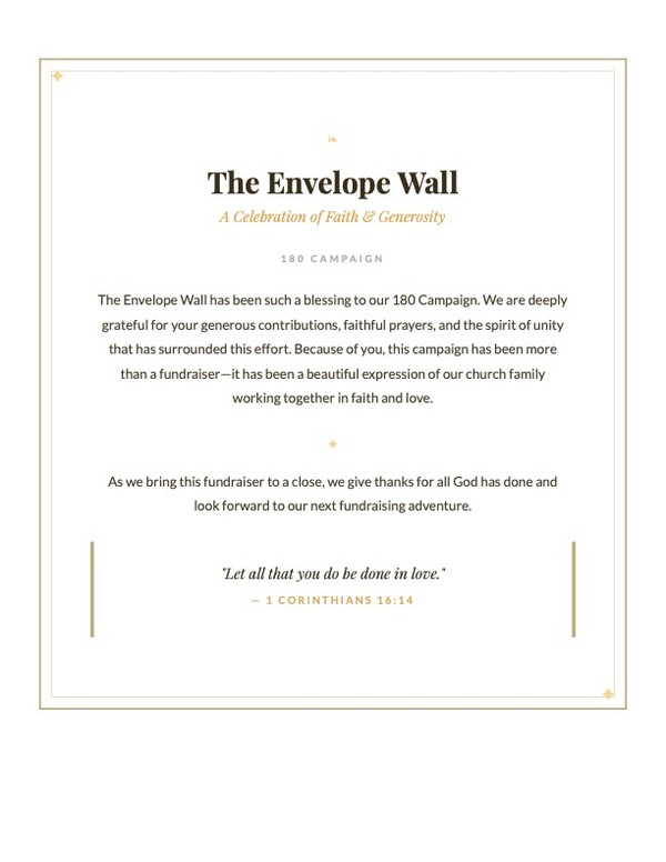 The Envelope Wall campaign is completed.