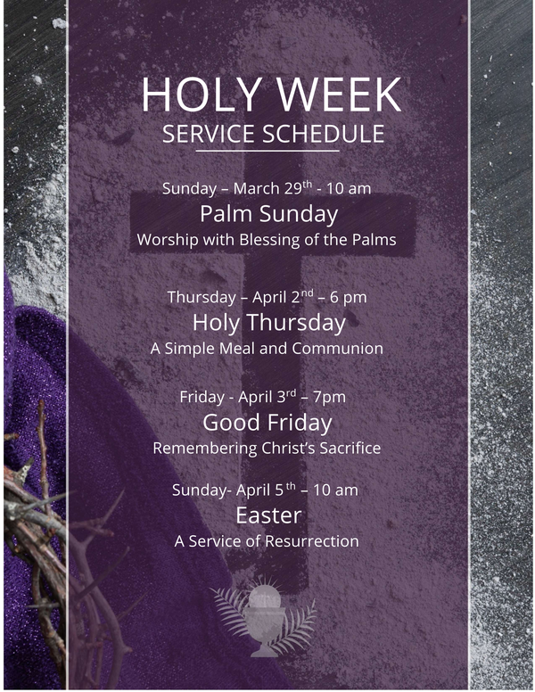 Holy Week - Starts March 29