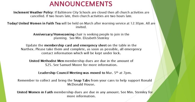 Weekly Announcements image