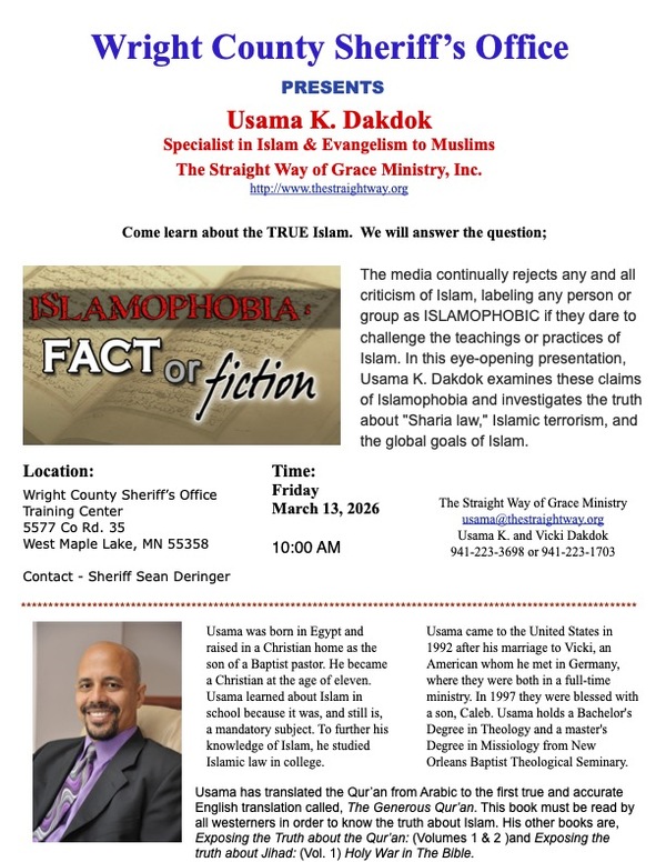 Usama speaking in West Maple Lake, MN 55358