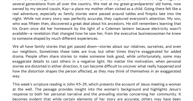 PASTOR JERI'S WEEKLY LETTER, MARCH 3, 2026 image