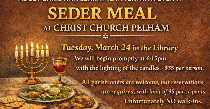 Adult Christian Ed: Interfaith Seder Meal