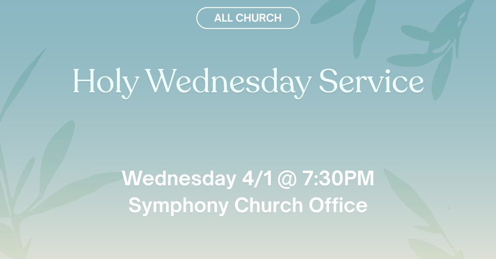 Holy Wednesday Service