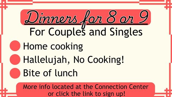 Dinners for 8 (or 9!) Return!