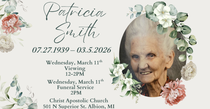 Funeral Arrangements For Sis. Pat Smith image