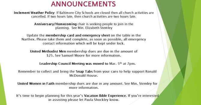 Weekly Announcements image