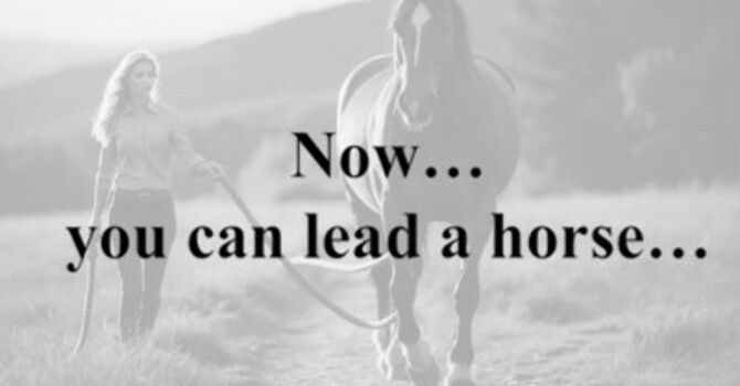 Now...you can lead a horse