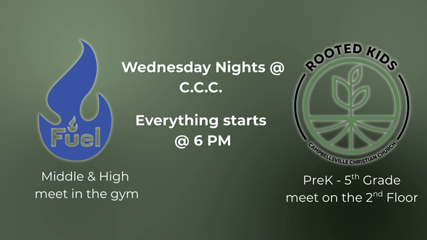 Kid's & Student Ministry Wednesday Nights @ 6PM!