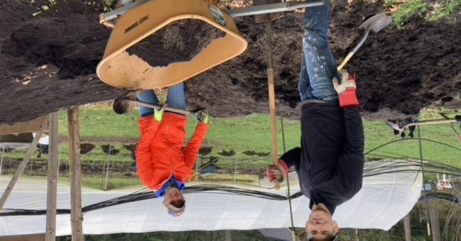 Compost Spreading at Gifts of Dirt Garden