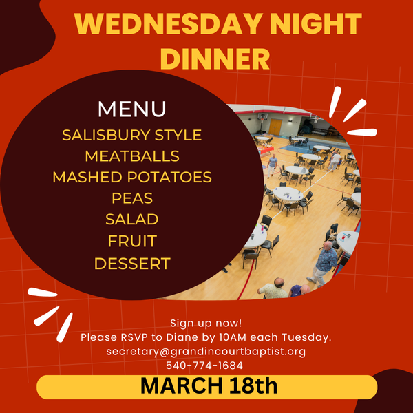 Wednesday Fellowship Dinner 