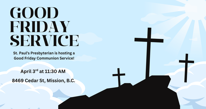 Good Friday Service at 11:30 AM