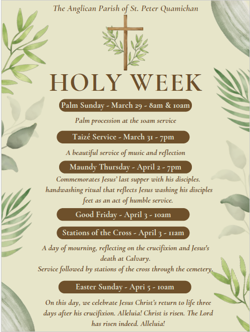 Holy Week and Easter Services 2026