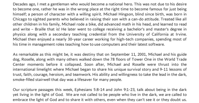 PASTOR JERI'S WEEKLY LETTER, MARCH 11, 2026 image