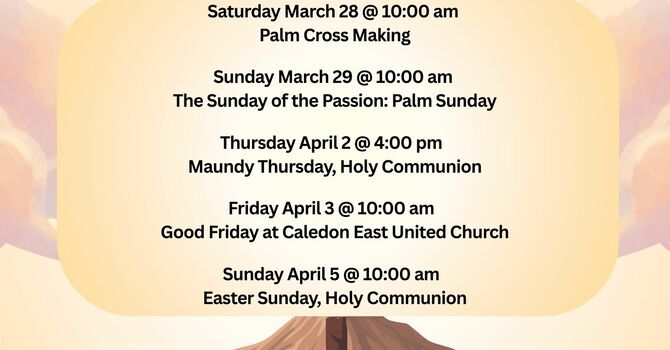 Holy Week Schedule
