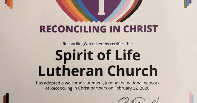 Spirit of Life is an official Reconciling in Christ Congregation!  image