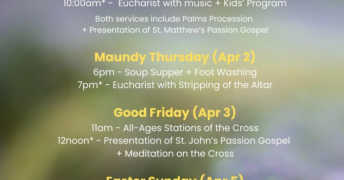 Join us for Holy Week & Easter at St. John's Port Moody! image