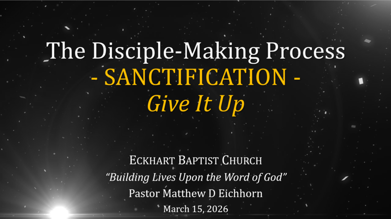 Component #2.3: Sanctification: Give It Up