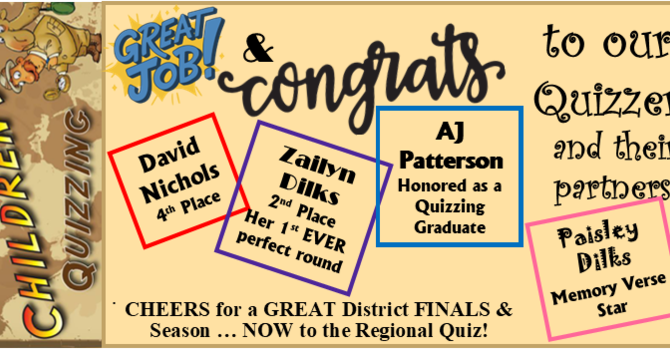 GREAT JOB ... Quizzers! image