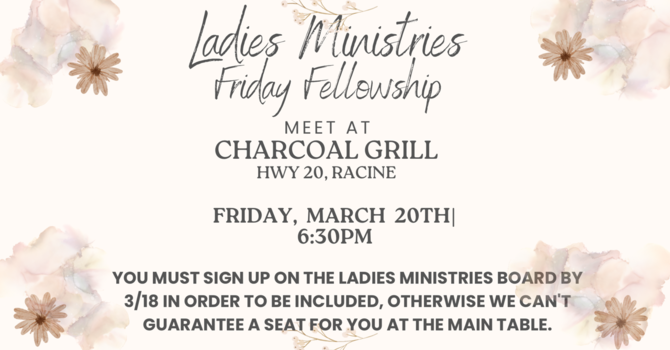 Ladies Friday Fellowship @Charcoal Grill