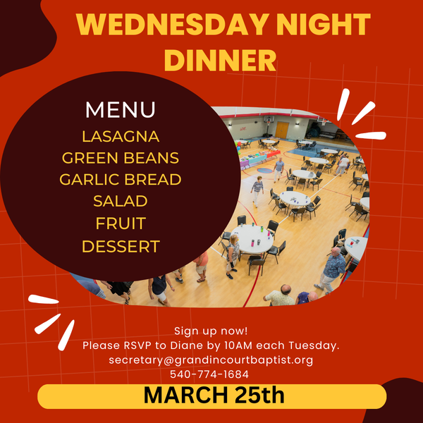 Wednesday Fellowship Dinner 