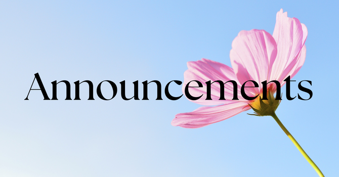 March 22nd Announcements image