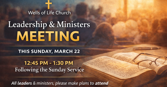 Leadership & Ministers Meeting – This Sunday image