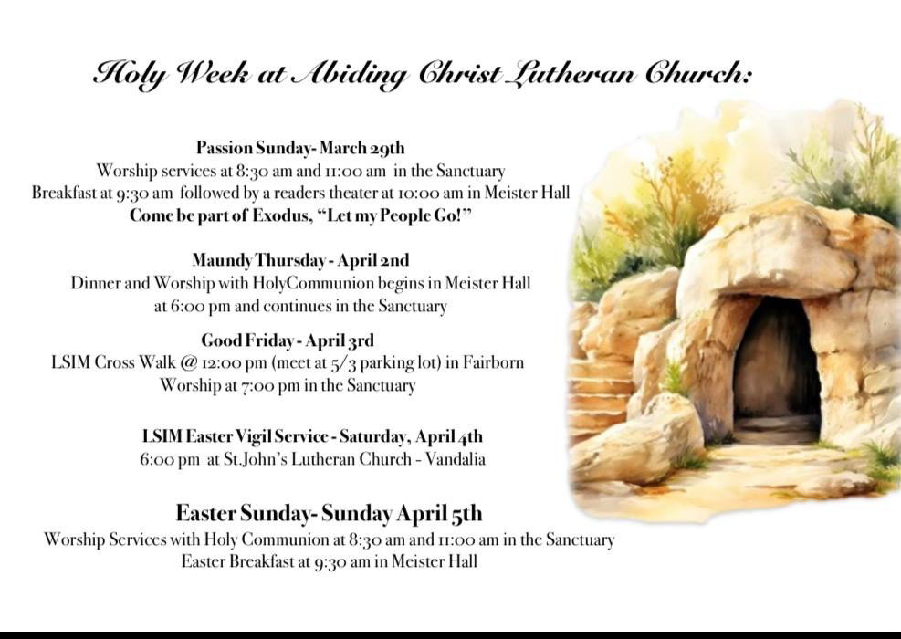 Holy Week at Abiding Christ Lutheran Church