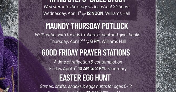 2026 Holy Week Schedule