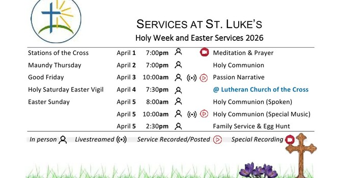 Holy Week and Easter Services at St. Luke's