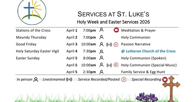 Holy Week and Easter Services at St. Luke's