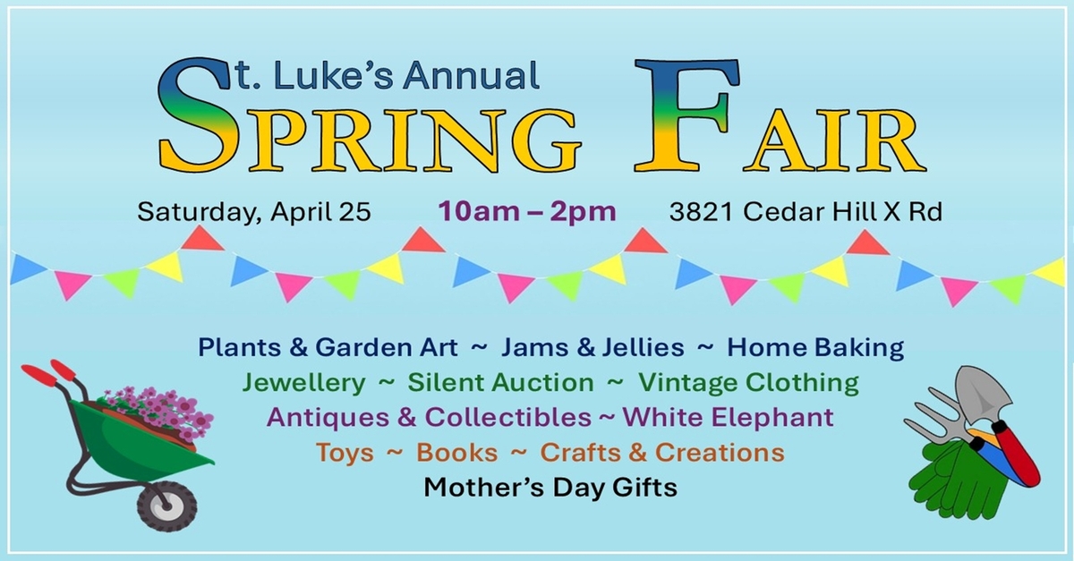 Save the Date for St. Luke’s Spring Fair | Fundraising | St. Luke Cedar ...