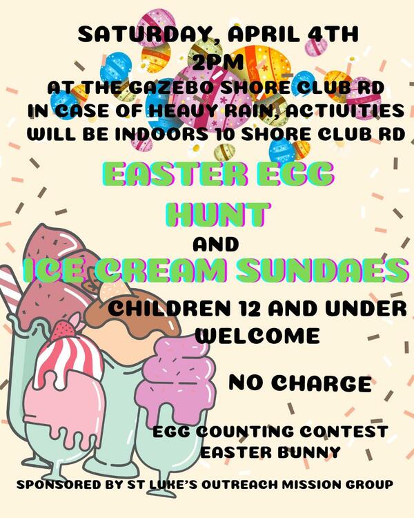 Easter Egg Hunt and Ice Cream Sundaes