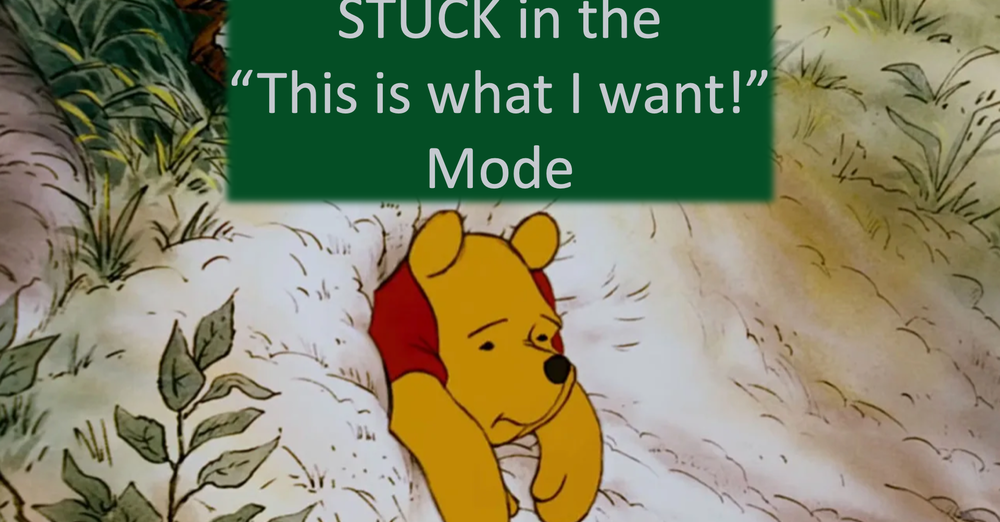 STUCK in the “This is what I want!”  Mode