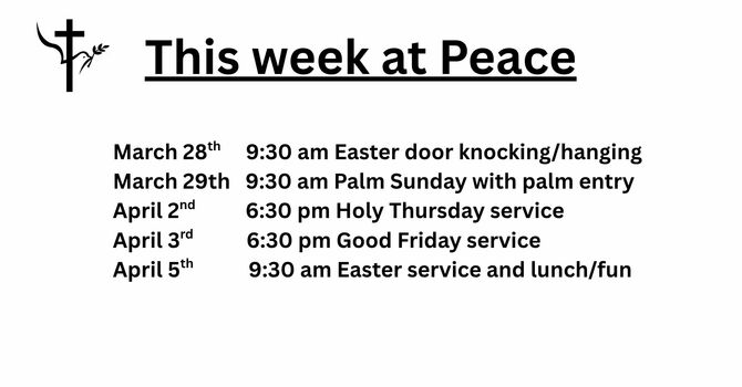 This week at Peace