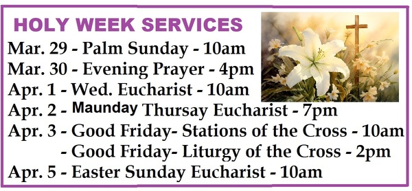 Easter/Holy Week Services