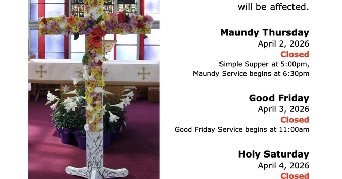 Holy Week Office Hours