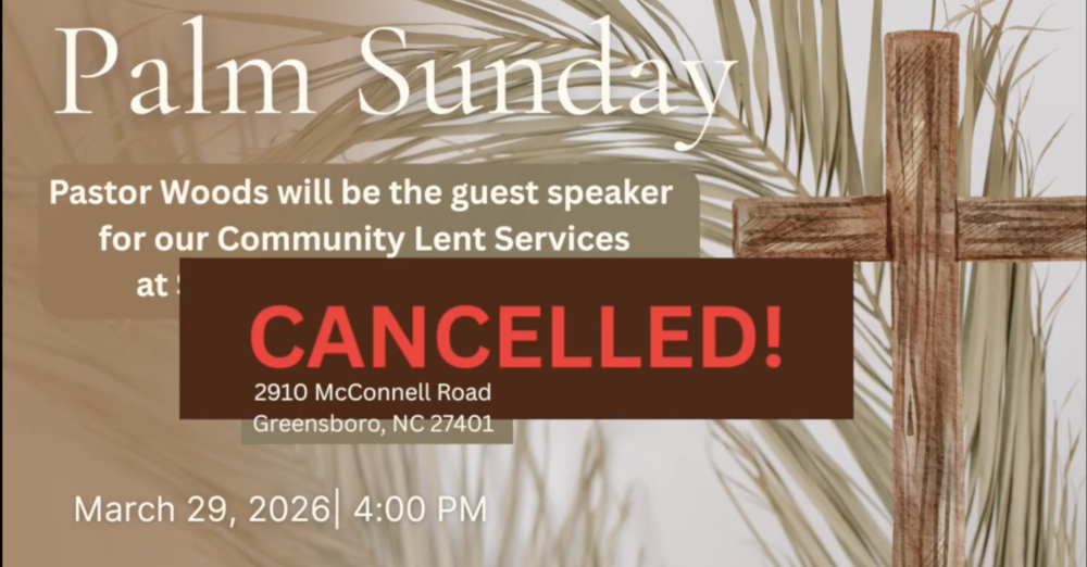 Canceled: Solid Rock Baptist Church Palm Sunday: 4pm