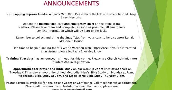 Weekly Announcements image