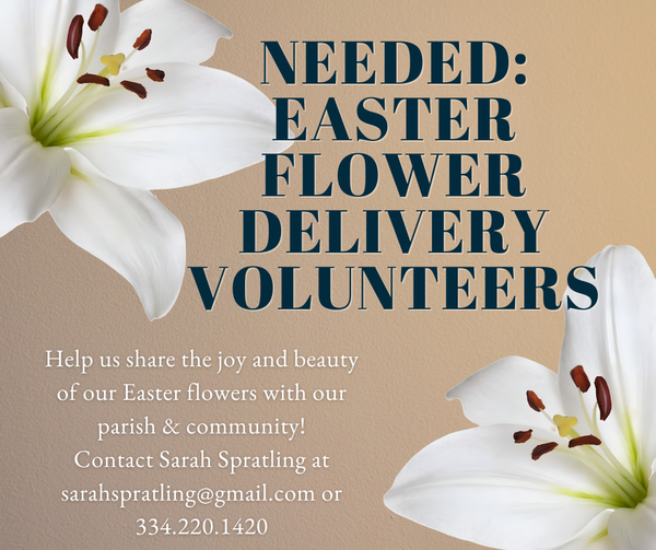 Flower Delivery Volunteers Needed