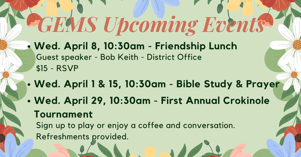 GEMS Upcoming Events