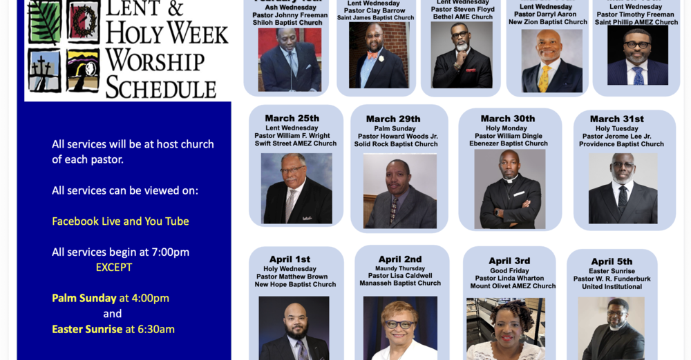 Lent & Holy Week Worship Schedule