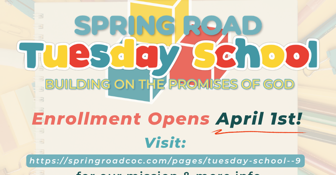 Open Enrollment: Tuesday School 2026-2027