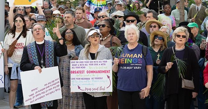 United Methodists march on Palm Sunday