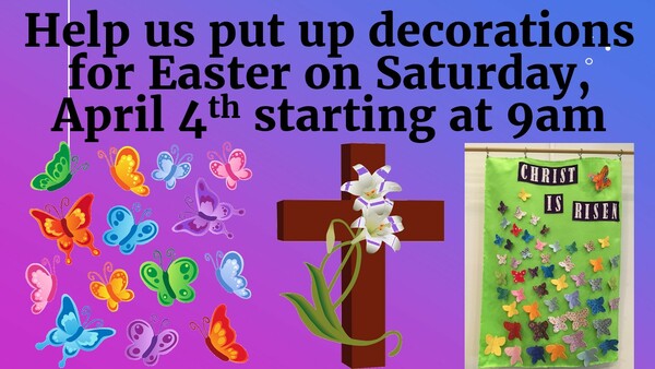 Help Setup for Easter Sunday