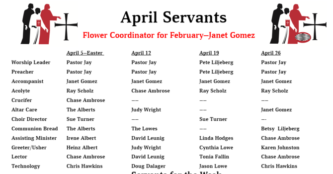 Servants - April 2026 image
