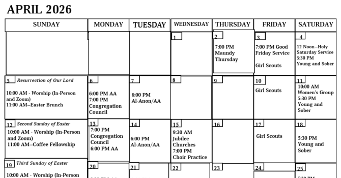 Calendar - April 2026 image