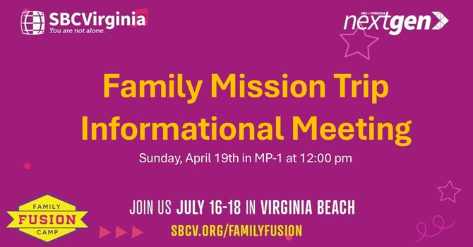 Family Mission Trip Informational Meeting