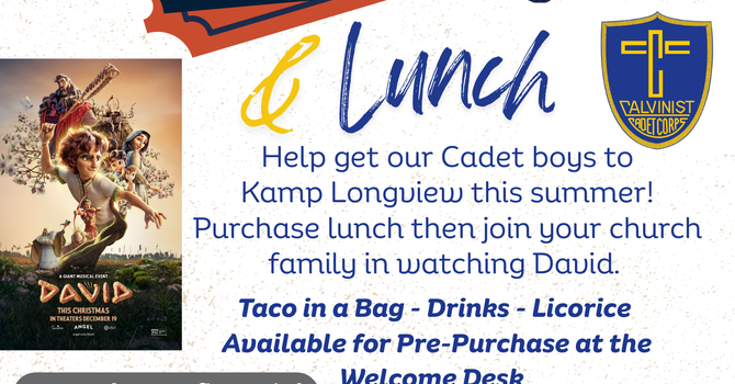 Cadet Movie and Lunch Fundraiser - Preorder Form 