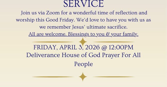 Good Friday Service via Zoom April 3, 2026 at 12:00PM image