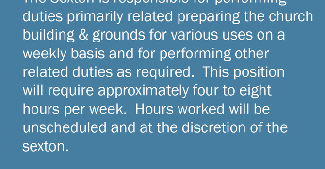 Now Hiring - Sexton image